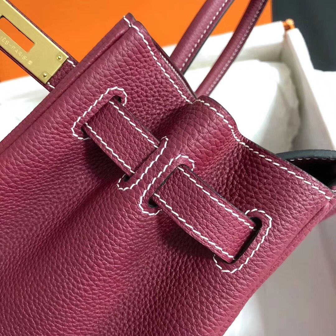 Hermes Birkin 35CM Togo Leather Handbag Burgundy